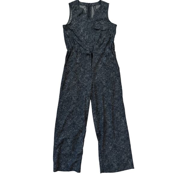 Athleta Topanga Printed Jumpsuit Viper Black Size Small - Picture 4 of 14